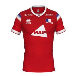 Koszulka Libero Francja 2025/26. Czerwone koszulki sportowe męskie ERREA, l, bez wzorów, z materiału, bez kołnierzyka, bez ramiączek, na fitness i siłownię. Za 299.00 zł.
