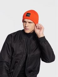 Calvin Klein Czapka K50K509682 Pomarańczowy. Brązowe rękawiczki męskie Calvin Klein, na zimę, bez wzorów, z bawełny. Za 229.99 zł.