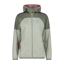 Ultralekka Kurtka Softshell z Kapturem Damska CMP. Niebieskie kurtki damskie CMP, bez wzorów, z materiału, z kapturem, trekkingowe. Za 387.05 zł.