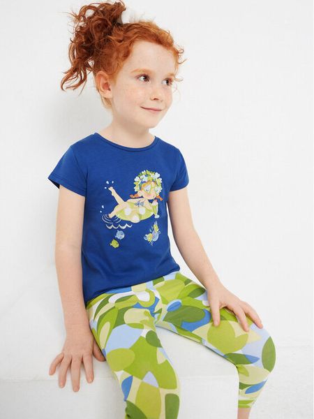 Mayoral T-Shirt 3070 Niebieski. Niebieskie t-shirty i topy dla dziewczynek Mayoral, bez wzorów, z bawełny, bez ramiączek. Za 49.99 zł.