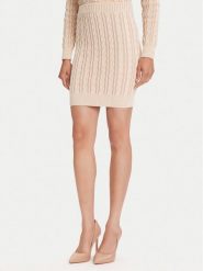 Guess Spódnica mini W5YD68 Z3OU0 Beżowy Regular Fit. Brązowe spódnice damskie Guess, xs, z aplikacjami, z bawełny, mini. Za 279.99 zł.