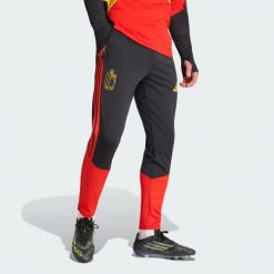 Spodnie treningowe Belgium 26 Tiro. Czarne spodnie sportowe męskie Adidas, bez wzorów, do piłki nożnej. Za 279.00 zł.