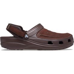 Chodaki męskie Crocs Yukon Vista II LR Clog. Brązowe klapki męskie Crocs, sportowe. Za 329.99 zł.