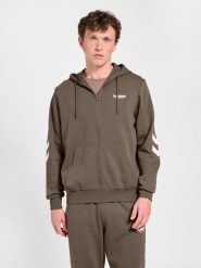 Bluza z kapturem Hummel Legacy. Niebieskie bluzy męskie Hummel, l, bez wzorów, z bawełny, z kapturem. Za 319.00 zł.