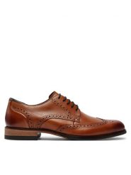 Clarks Półbuty Craftarlolimit 26171453 Brązowy. Brązowe eleganckie półbuty Clarks, ze skóry, wizytowe, bez zapięcia. Za 339.99 zł.