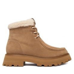 Trzewiki MICHAEL Michael Kors. Brązowe botki damskie MICHAEL Michael Kors, bez obcasa, na płaskiej podeszwie, bez zapięcia. Za 789.99 zł.