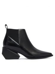 United Nude Botki Ricky J Mid 110390116 Czarny. Czarne botki damskie United Nude, ze skóry, bez obcasa, na słupku, bez zapięcia. Za 1,539.00 zł.