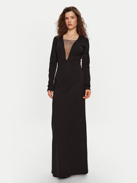 STAUD Sukienka wieczorowa Kris R24P2194PT Czarny Slim Fit. Czarne sukienki damskie STAUD, xs, bez wzorów, z wiskozy, wizytowe, bez kołnierzyka, bez ramiączek. Za 2,019.00 zł.