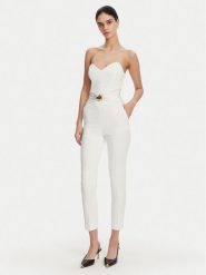 Elisabetta Franchi Kombinezon TU-039-51E2 Biały Regular Fit. Białe sukienki damskie Elisabetta Franchi, bez wzorów, z syntetyku, bez kołnierzyka, bez ramiączek. Za 1,399.00 zł.