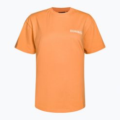 Koszulka damska Napapijri S-Faber. Brązowe koszulki sportowe damskie Napapijri, m, bez wzorów, sportowe, bez kołnierzyka. Za 119.99 zł.