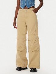 HUGO Spodnie materiałowe Hunder 50530833 Beżowy Relaxed Fit. Brązowe spodnie materiałowe damskie Hugo, bez wzorów, z bawełny. Za 279.99 zł.