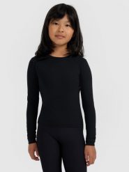 4F Longsleeve slim gładki dziewczęcy - czarny 146 (10-11 lat). Czarne t-shirty i topy dla dziewczynek 4f, bez wzorów, z bawełny, bez ramiączek. Za 49.99 zł.