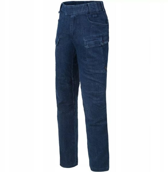 Spodnie WOMEN'S UTP Resized (Urban Tactical Pants) - Denim Stretch - Marine Blue - 33/34. Niebieskie spodnie sportowe damskie HELIKON, s, bez wzorów, z denimu. Za 269.99 zł.