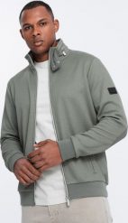 Kurtka męska Ombre Męska kurtka z wysokim kołnierzem i polarowym wnętrzem khaki V3 OM-JANP-0154 XXL. Brązowe kurtki męskie Ombre, m, bez wzorów, z polaru, bez kaptura. Za 99.99 zł.