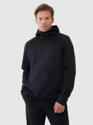 BLUZA MĘSKA 4F TRENINGOWA SZYBKOSCHNĄCA S TFSWM457 KOLOR CZARNY. Czarne bluzy męskie 4f, l, bez wzorów, z bawełny, bez kaptura, do biegania. Za 221.41 zł.