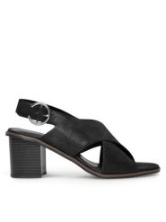 Lasocki Sandały WB-MIMI-04 Czarny. Czarne klapki damskie Lasocki, bez wzorów, ze skóry, bez obcasa, na słupku, bez zapięcia. Za 199.99 zł.