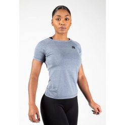 Koszulka fitness damska Gorilla Wear Aspen T-shirt. Niebieskie koszulki sportowe damskie GORILLA WEAR, xs, bez wzorów, sportowe, bez kołnierzyka. Za 168.00 zł.