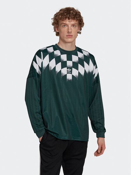 Adidas Longsleeve Rekive Graphic HK7330 Zielony Loose Fit. Zielone bluzki z długim rękawem męskie Adidas, m, bez wzorów, z syntetyku, bez kołnierzyka. Za 219.99 zł.