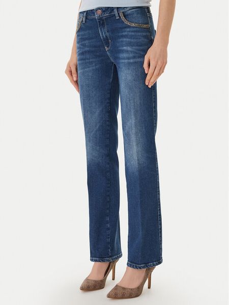 Guess Jeansy W6RA15 D6883 Granatowy Straight Leg. Niebieskie jeansy damskie Guess. Za 369.99 zł.