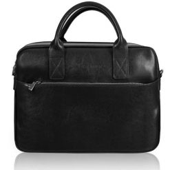 Torba męska skórzana Tizano TM06 czarna. Czarne torby na ramię męskie TIZANO, bez wzorów, z jeansu, biznesowe, na ramię. Za 455.99 zł.