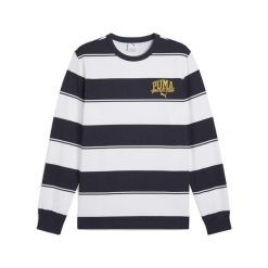 Męska bluza PUMA Class w paski PUMA New Navy Blue. Niebieskie bluzy męskie Puma, m, bez wzorów, z gumy, bez kaptura, do biegania. Za 207.99 zł.