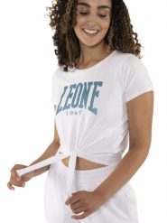 Koszulka miękka z bawełna na co dzień na siłownię. Białe koszulki sportowe damskie LEONE 1947 APPAREL, xs, bez wzorów, z bawełny, bez kołnierzyka, bez ramiączek, na fitness i siłownię. Za 164.19 zł.