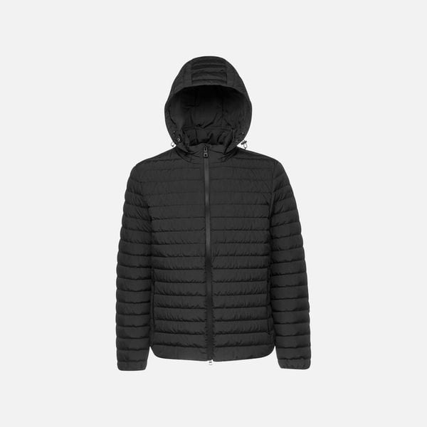 Kurtka GEOX W ANYLLA E Czarny. Czarne kurtki damskie Geox, bez wzorów, z tkaniny, bez kaptura. Za 581.99 zł.