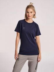Koszulka damska Hummel Cima Xk. Niebieskie t-shirty damskie Hummel, s, bez wzorów, z bawełny, eleganckie, bez kołnierzyka. Za 148.50 zł.