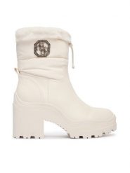 Guess Botki FLFYPP FAP10 Biały. Białe botki damskie Guess, z materiału, bez obcasa, na słupku, bez zapięcia. Za 659.99 zł.