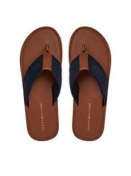 Tommy Hilfiger Japonki Jacquard Logo FM0FM05808 Granatowy. Niebieskie klapki męskie Tommy Hilfiger, z materiału. Za 229.99 zł.