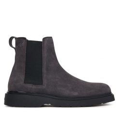 Sztyblety Calvin Klein. Brązowe botki męskie Calvin Klein, bez wzorów, bez zapięcia. Za 649.99 zł.