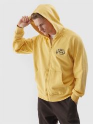 4F Bluza dresowa rozpinana z kapturem męska - żółta XL. Żółte bluzy męskie 4f, m, bez wzorów, z bawełny, z kapturem. W wyprzedaży za 99.99 zł.