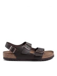 Birkenstock Sandały Milano Bs 0034101 Brązowy. Brązowe sandały męskie Birkenstock, ze skóry, bez zapięcia. Za 389.99 zł.