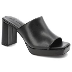 Czarne Klapki Marco Tozzi Eleganckie Buty Na Obcasie. Czarne klapki damskie Marco Tozzi, bez wzorów, ze skóry ekologicznej, eleganckie, bez obcasa, na obcasie. Za 199.00 zł.