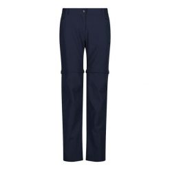 Spodnie z zamkiem dla kobiet CMP. Niebieskie spodnie sportowe damskie CMP, l, bez wzorów, trekkingowe. Za 300.50 zł.