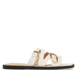 Klapki Guess. Białe klapki damskie Guess, z aplikacjami, bez obcasa. Za 549.99 zł.