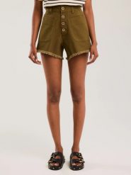Szorty damskie z surowym wykoŅczeniem khaki Gusti 303. Zielone szorty damskie Big Star, na lato, l, bez wzorów, z jeansu, boho. W wyprzedaży za 119.99 zł.