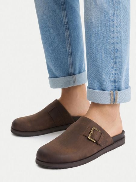 G-Star Raw Klapki EO-MOBEL-01 MI34 Brązowy ciemny. Brązowe klapki męskie G-Star, ze skóry, retro. Za 144.99 zł.