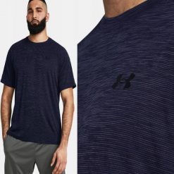 T-Shirt Męski Treningowy Under Armour Koszulka Męska Sportowa. Niebieskie koszulki sportowe męskie Under Armour, m, bez wzorów, bez kołnierzyka, bez ramiączek, do biegania. Za 159.99 zł.