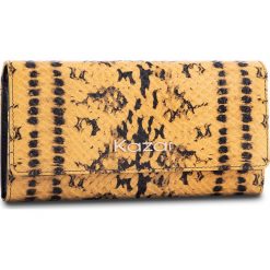 Duży Portfel Damski KAZAR - 16087-08-A1 Black/Yellow. Żółte portfele damskie Kazar, ze skóry. W wyprzedaży za 279.00 zł.