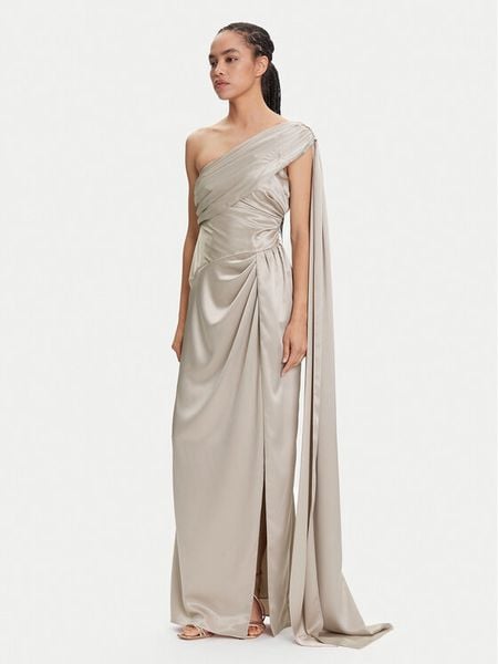 Marciano Guess Sukienka wieczorowa 5YGK01 7246A Beżowy Regular Fit. Brązowe sukienki damskie Marciano Guess, z aplikacjami, z syntetyku, wizytowe, bez kołnierzyka, bez ramiączek. Za 699.00 zł.