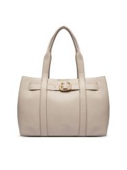 Calvin Klein Torebka Buckle Medium Tote LV04F3294G Écru. Torebki do ręki damskie Calvin Klein, bez wzorów, ze skóry, bez dodatków. Za 579.99 zł.