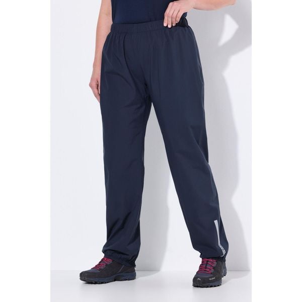 Damskie spodnie przeciwdeszczowe wodoodporne odblaskowy pasek elastyczny pas. Niebieskie spodnie sportowe damskie Ulla Popken, plus size, bez wzorów, z materiału, trekkingowe. Za 244.99 zł.