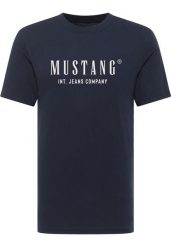 Męski T-Shirt Mustang Style Alex Dark Sapphire 1017990 4136. Niebieskie t-shirty męskie Mustang, m, bez wzorów, bez kołnierzyka. Za 79.99 zł.