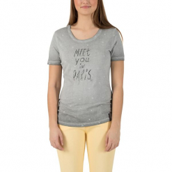 Koszulka "Paris" w kolorze szarym. Szare t-shirty damskie Timezone, z bawełny, z okrągłym kołnierzem. W wyprzedaży za 58.95 zł.