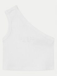 Guess Top J5GI27 KCSK4 Biały Slim Fit. Białe t-shirty i topy dla dziewczynek Guess, z aplikacjami, z bawełny, bez ramiączek. Za 69.99 zł.