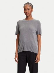 Calvin Klein Sweter LV044A307G Szary Regular Fit. Szare swetry damskie Calvin Klein, l, bez wzorów, z wiskozy, bez kołnierzyka, bez ramiączek, bez kaptura. Za 239.99 zł.
