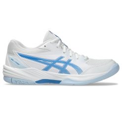 Damskie buty halowe Asics Gel-Task 4. Białe obuwie sportowe damskie Asics, bez wzorów, trekkingowe. Za 386.90 zł.
