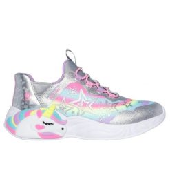 Sneakersy dziewczęce Skechers Unicorn Dreams Starry Lite. Szare buty sportowe dziewczęce Skechers, bez wzorów, bez zapięcia. Za 234.00 zł.