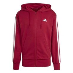 Bluza Adidas Sport M 3S Ft Fz Hd Dorośli. Czerwone bluzy męskie Adidas, m, bez wzorów, z bawełny, z kapturem, do biegania. Za 283.70 zł.